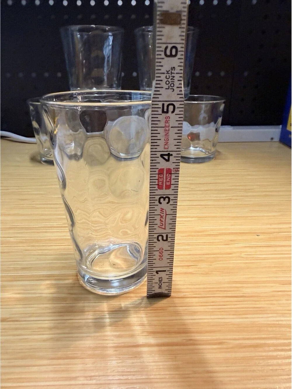 6 Libbey Clear Urban Dots Rocks Lowball Old Fashioned Glasses Five 3.75